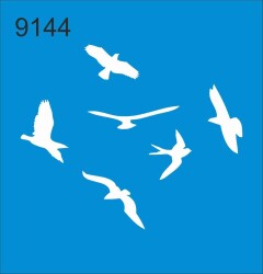 Kuşlar Desen - Stencil Boyama Şablonu - StencilSepeti