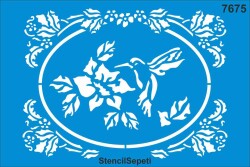 Kuşlar ve Çiçekler - StencilSepeti