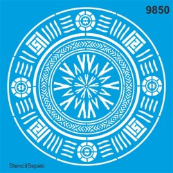 Mandala Duvar Deseni - Stencil Desen Şablonu - StencilSepeti
