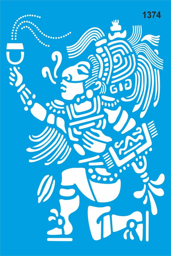 Maya Deseni - Stencil Boyama Şablonu - 1