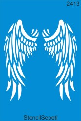 Melek Kanadı Deseni - Stencil Boyama Şablonu - StencilSepeti