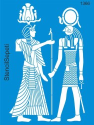 Mısır Duvar Deseni - Stencil Boyama Şablonu - StencilSepeti