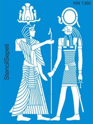Mısır Duvar Deseni - Stencil Desen Şablonu - StencilSepeti