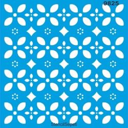 Modern Fayans Deseni - Stencil Desen Şablonu - StencilSepeti