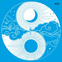 Modern Yin Yang - Stencil Boyama Şablonu - StencilSepeti