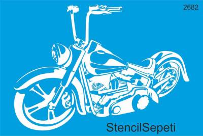 Motorsiklet Deseni - Stencil Boyama Şablonu - 1