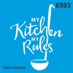 Mutfak Kuralları - Stencil Boyama Şablonu - StencilSepeti