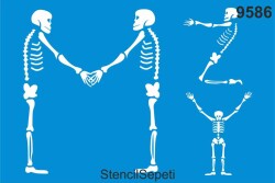 Mutlu İskeletler - StencilSepeti