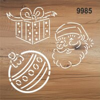 Noel Baba Ve Yılbaşı Süsü - Stencil Boyama Şablonu - 2