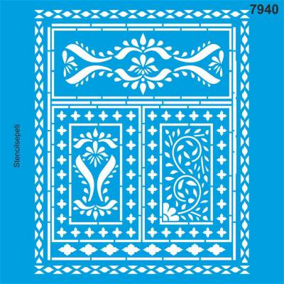 Otantik Duvar Deseni Stencil - Boyama Şablonu - 1
