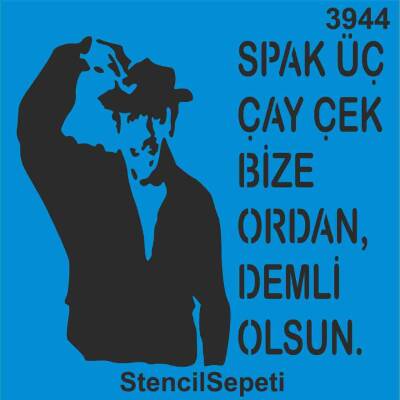 Sadri Alışık - Stencil Boyama Şablonu - 1