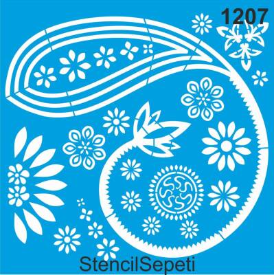 Şal Deseni - Stencil Şablon - 1