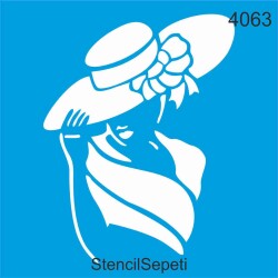 Şapkalı Kadın - StencilSepeti