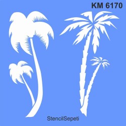 Tropikal Desen - Stencil Boyama Şablonu - StencilSepeti