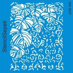 Tropikal Duvar Deseni - Stencil Boyama Şablonu - StencilSepeti