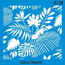 Tropikal Duvar Deseni - Stencil Şablon - StencilSepeti