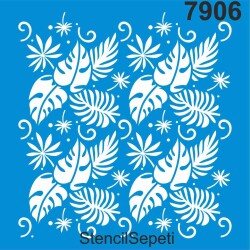 Tropikal Duvar Deseni - Stencil Şablon - StencilSepeti