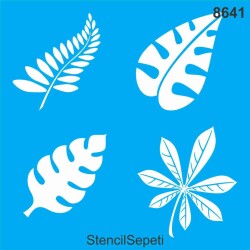 Tropikal Yaprak Desenleri - StencilSepeti