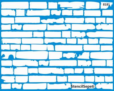 Tuğla-Derz Duvar Deseni - Stencil Şablon - 1