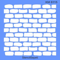 Tuğla Deseni - Stencil Boyama Şablonu - 1