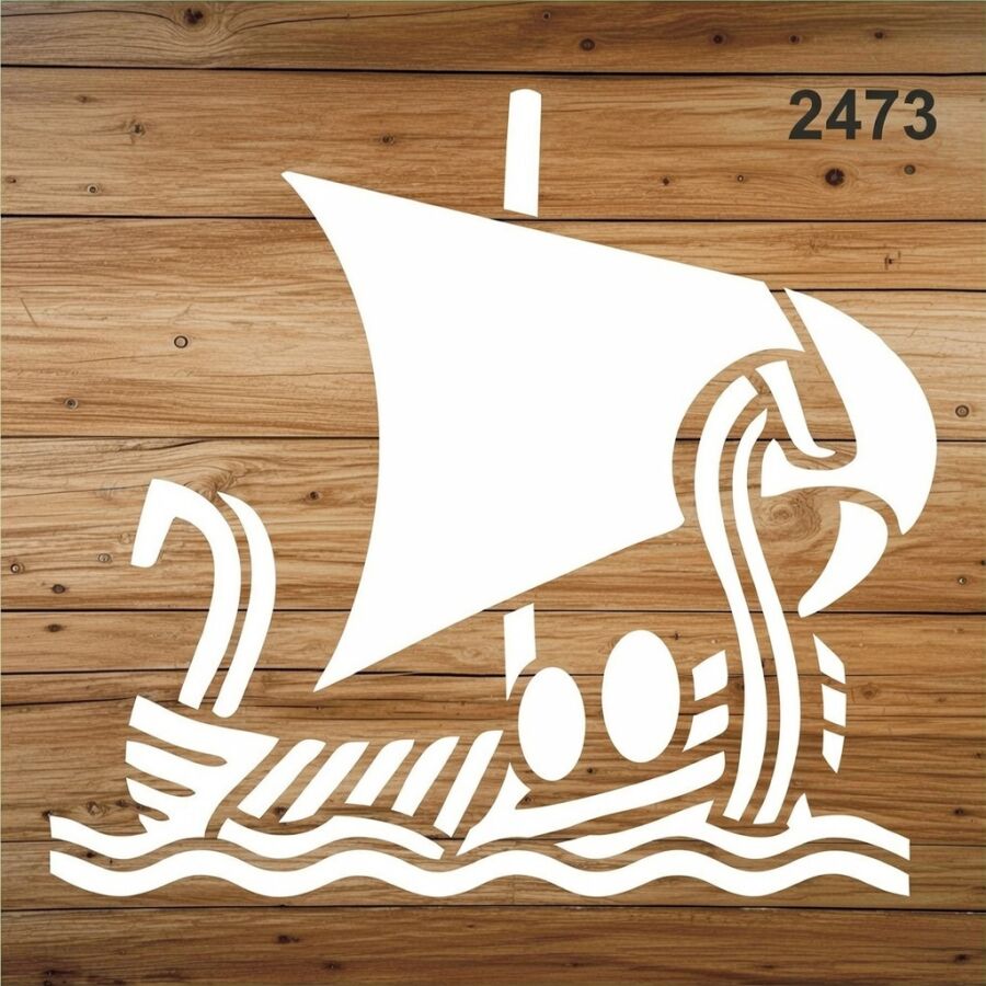 Viking Gemisi - Stencil Boyama Şablonu - 2