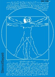 Vitruvius Adamı - Leonardo Da Vinci - Stencil Boyama Şablonu - StencilSepeti