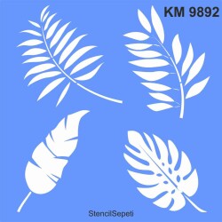 Yaprak Deseni - Stencil Boyama Şablonu - StencilSepeti