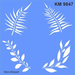 Yapraklar - Stencil Boyama Şablonu - StencilSepeti