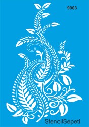 Yapraklı Duvar Deseni - Stencil Boyama Şablonu - StencilSepeti